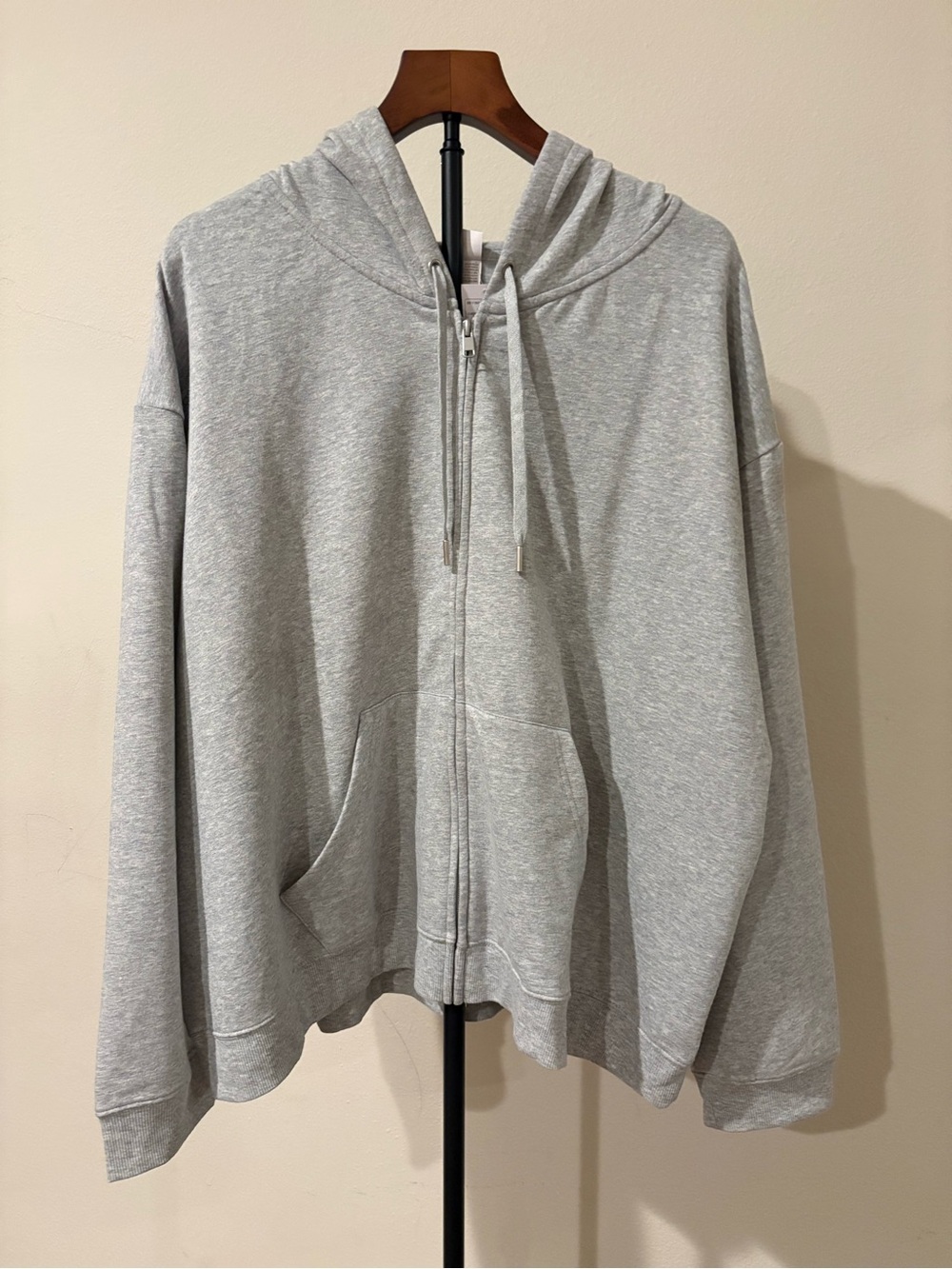 Auden Light Gray Full-Zip Hooded Sweater women 3X